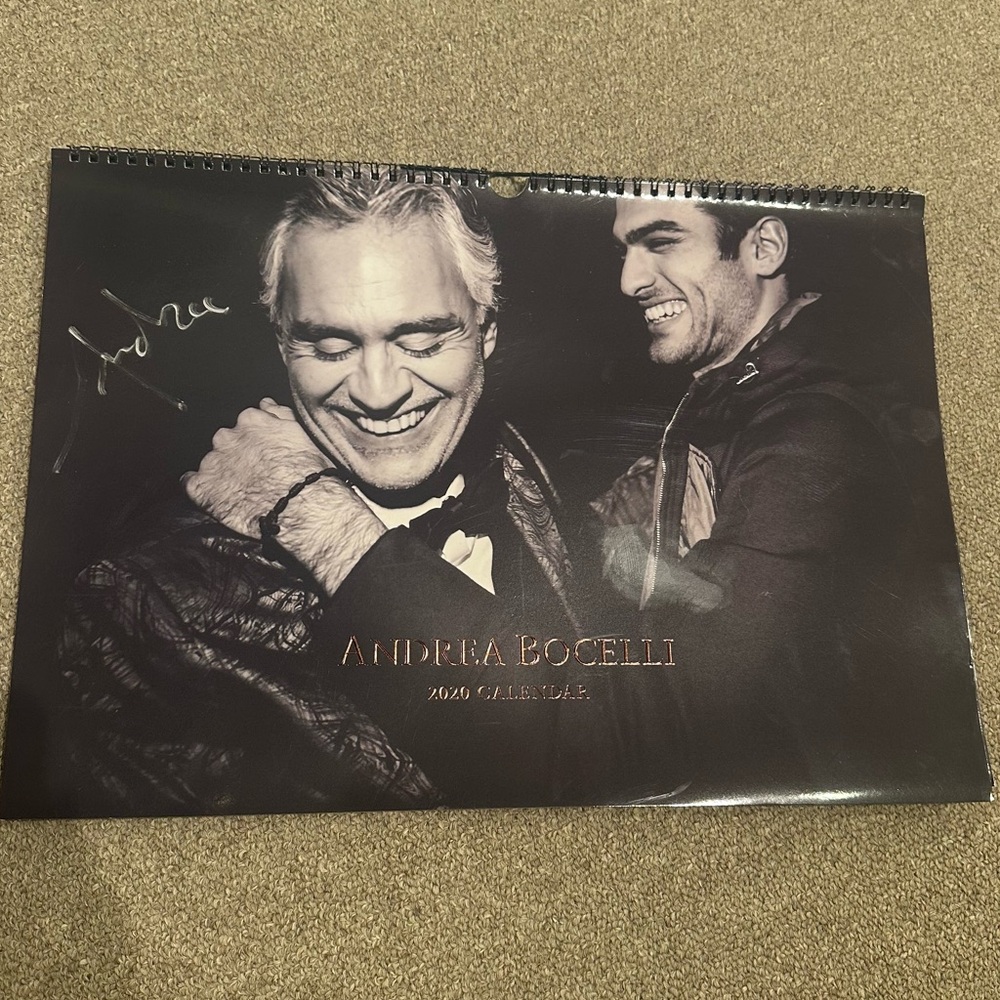 Autographed Andrea Bocelli 2020 Calendar